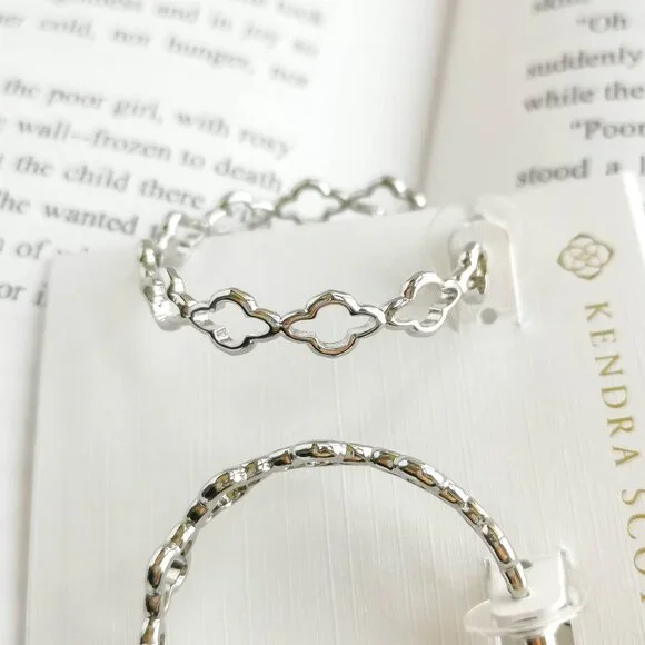 NEW Kendra Scott Abbie Silver Hoop Earrings Authentic - Picture 2 of 3